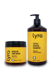 Lyra Professional - Lyra Professinal Keratin Saç Bakım Maskesi 500 ml + Tuzsuz Şampuan 1000 ml